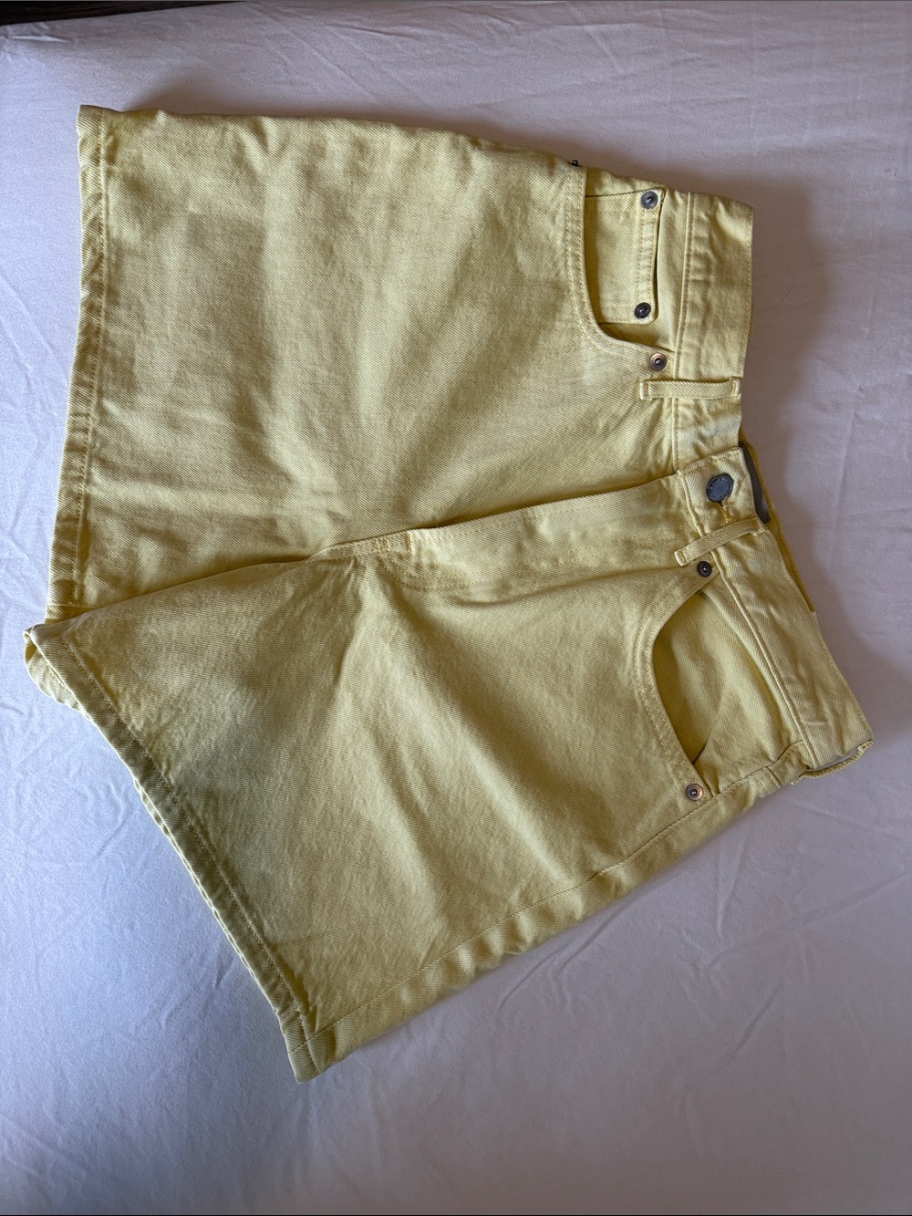Everlane Yellow A-Line Denim Shorts
